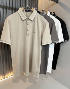 Arman阿*尼2025春夏新款男士休闲短袖polo衫，原单代工厂p订单，胸前标志Logo压胶设计！简洁的设计精致优雅，令人叹服！定制原版专属珠地棉面料，手感柔