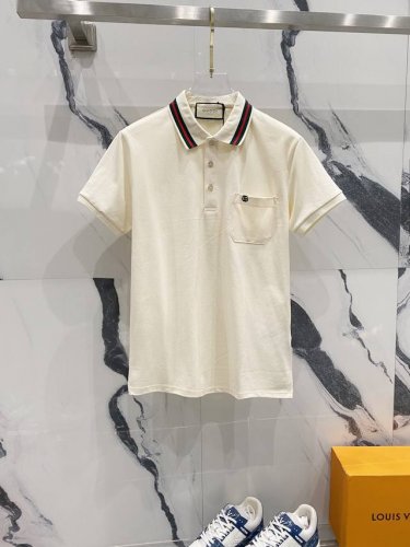 Gucci 古驰 翻领polo衫 Gg小字母Logo刺绣口袋标识 官方同步 商务首选 时尚个性 百搭潮流 纯原品质 原版面料 吊牌 领标 水洗麦 三标齐全 颜色