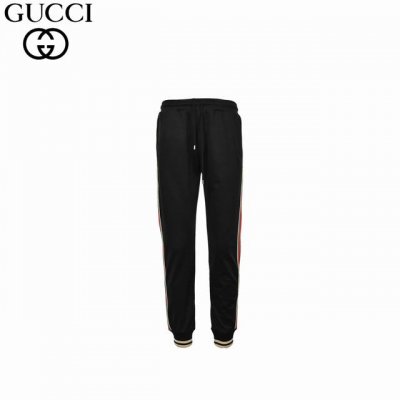 Gucci 古驰 经典红绿织带套装长裤 原8,500购买，聚酯纤维面料、裤管两侧撞色条纹、互扣式双G胶浆印花、抽绳松紧腰头、直筒长裤版型、全套辅料配备！聚酯纤维