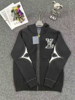Louis Vuitton路易威登 lv嵌花图案针织拉链帽衫外套 时髦实穿且提升标识度 低调奢华的潮流 不分场合不分年龄 休闲时尚减龄神器 充分展现时尚奢华魅力