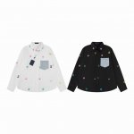款M725 Lv衬衫 Louis Vuitton 路易威登口袋贴布老花刺绣白衬衫外套 货比三家 Lv 王炸Ins爆款 潮牌显瘦百搭男生女生外套衬衫 明星网红同款