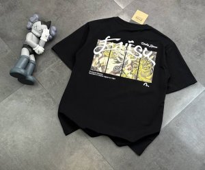 潮牌Evisu福神后背神兽直喷工艺情侣款短袖T恤 240G双纱潮牌专用棉 纹理清晰 质感满满 同缸定染1 1无色差精密纯棉螺纹 层搭叠穿 自留好货 强烈推荐~所