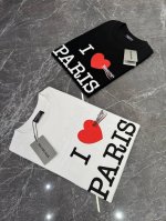 170 balenciaga 25Ss新款短袖T恤！前面后面左右袖I Love Paris&Balenciaxx艺术印花短袖T恤．第一时间正品研制，欢印对比！面