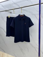 Hermes*爱马仕 2025春夏新款男士翻领polo衫短袖T恤短裤套装 柜台同步发售 简洁时尚百搭 高端品质 Logo巧妙设计 袖口螺纹收边 定制进口双股丝光