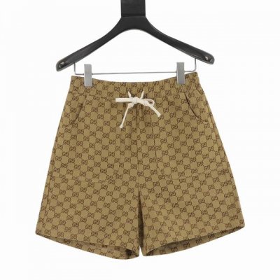 gucci联名北面经典双G卡其短裤 面料采用棉涤混纺提花布 纱线全部订染 日本进口津田驹喷气提花机织造 整件定位花还原花剪裁 口袋还原花全部采用硬纸片中烫裁片定