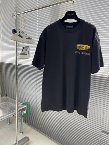 驴牌 25Ss手绘涂鸦甩彩印花短袖T恤纯棉面料，水洗磨破430克面料 宽松版型 男女同款 尺码：S-Xxl