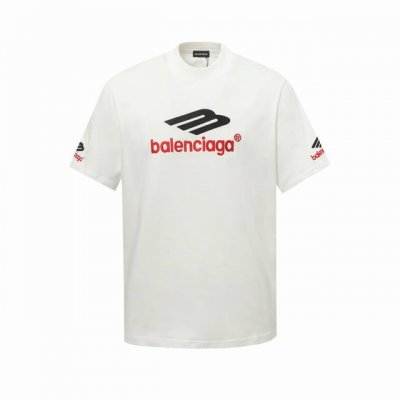 9053# Balenciaga 巴黎世家24Ss 3B大Logo滑雪运动符号四方刺绣短袖T恤半袖 定制270G全棉双纱紧密爽滑面料，布面干净，布纹清晰，手感非