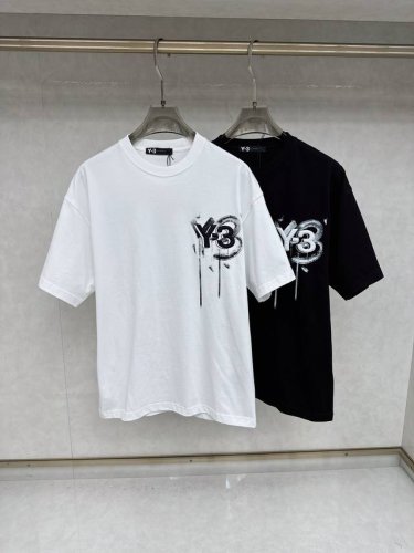 Y3 25Ss春夏新款进口双纱棉布基础圆领短Tee 男女同款后背Logo徽标发泡印花装饰休闲短袖T恤衫 贸易公司渠道稀出 领先官网发售 25年最新系列精品奉献