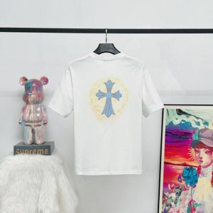 款号 K31 原版原标 chrome Hearts 克罗心 十字架泼墨梵文字母百搭潮流短袖T恤男女同款 吊牌 领标 水洗唛 三标齐全 定织定染250克精梳棉面料