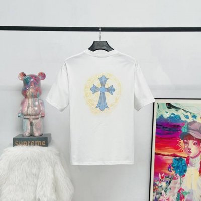 款号 K31 原版原标 chrome Hearts 克罗心 十字架泼墨梵文字母百搭潮流短袖T恤男女同款 吊牌 领标 水洗唛 三标齐全 定织定染250克精梳棉面料