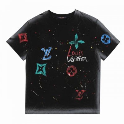 louisvuitton 路易威登 水洗破坏手绘圆领短袖T恤 size S-L