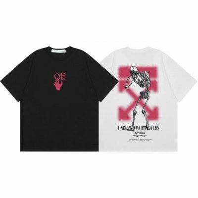 顶级版本上新 O45# -Off-White X Undercover联名 粉色骷髅鬼手印花 Ss24新款重工独家 Ow喷漆箭头Virgil Abloh警戒线高