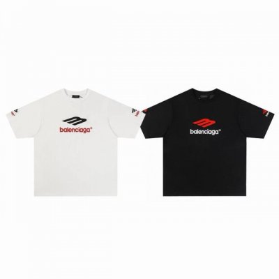 Balenciaga 巴黎世家 滑雪系列刺绣大M字母 Logo 袖标情侣圆领短袖T恤-顶级版本 Color：黑色 白色 Size：S M L Xl Number