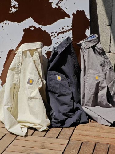 Carhartt Wip卡哈特Vintage美式复古工装口袋短袖衬衫 简单易搭，棉涤混纺短袖衬衫，灵感来自20世纪60年代的美国加油站服装，配有胸前口袋，在面料