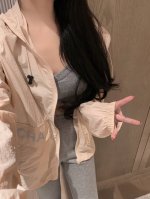 新款现货款号D7306 模特实拍图片已保护 小香风反光烫图防晒外套 尺寸S-2Xl 元