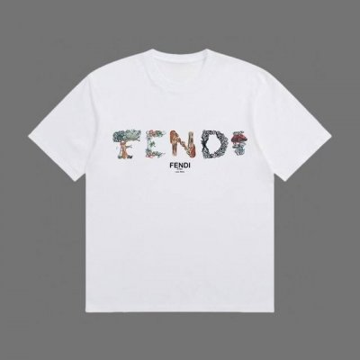 高端品质 Fendi 2025Fall 春夏系列 卡通动漫Logo短袖T恤 区别普通印花 定织300G32支双纱纯棉面料 宽松版型 男女同款 Size：Xs S