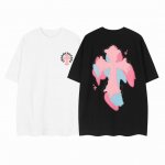 白底细节图 款号 9047-高端品质 25年最新款Choice Hearts十字架贴皮绣花涂鸦溶解印花短袖T恤 面料 270G纯棉双纱 颜色 黑 白 尺码 S-