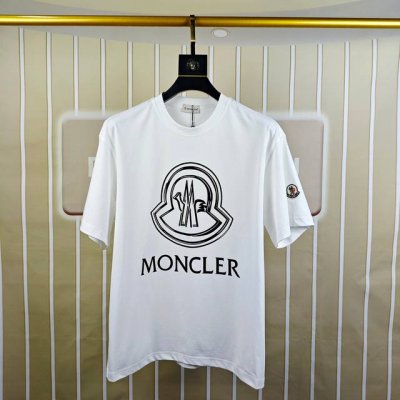 m*Ncler 蒙口2025早春新款原单男士圆领短袖T恤 专柜同步售卖 高端品质 高版本 Os版型阔版 爆款印胶字母Logo袖上绣标设计 定制进口双股100%纯