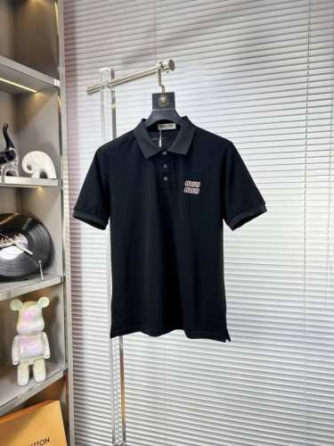 Miu*缪缪 Ss25早春新款翻领polo衫 高品质珠地棉材质 雍容华贵的品牌风格，260克重 客供进口面料 做出来的衬衫也是版型垂顺挺括，并且还抗皱抗起球，贴