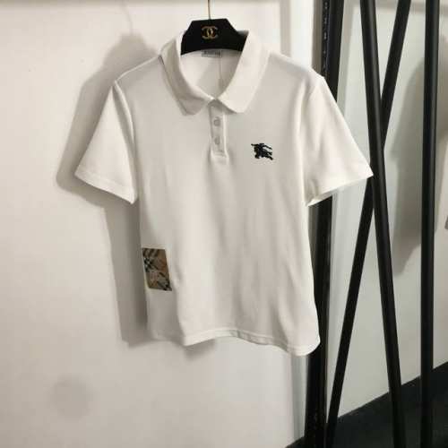 款号20252421 Burberr*新款 战马骑士polo领短袖T恤上衣，白色，黑色，S M L， M码：肩宽40，胸围98，袖长20，衣长62