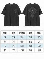 现货 2236 新款克罗高端尖货洗水重工叠布刺绣男女宽松圆领短袖T恤 250克32支纯棉 颜色：洗水黑 码数：S M L Xl