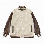 w11 Lv 满印定位花棒球服 采用牙刷绣工艺 一比一还原五金配件， 荔枝纹皮革手袖搭配龙凤尼面料，舒适高档 M L Xl Xxl