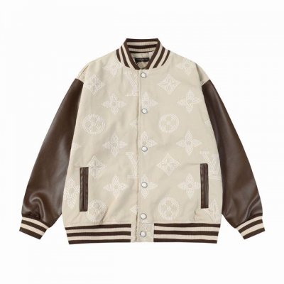 w11 Lv 满印定位花棒球服 采用牙刷绣工艺 一比一还原五金配件， 荔枝纹皮革手袖搭配龙凤尼面料，舒适高档 M L Xl Xxl