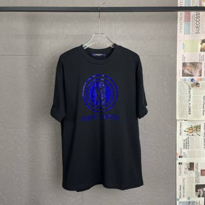 A09 louis Vuitton路易威登 300高克重 烫钻工艺 独家专供新款原单男士休闲短袖 高端定制 高版本 时尚百搭爆款 进口面料 手感超柔软细腻 穿着