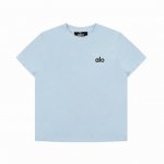 a002# Alo 25年新款春夏圆领显瘦刺绣印花T恤 新升级两头折手工主麦 还原柜台 240G新疆长绒棉顶级双纱 这里承诺100%实重240G面料 支持鉴定