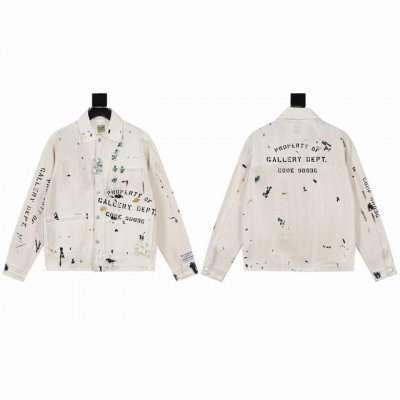 8105 gallery Dept. Ep Jacket白色泼墨脏洗做旧印花美式高街夹克外套牛仔外套夹克 - 真实还原Vintage极致质感 -原版五金辅料水洗