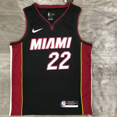 款号：S22 顶级刺绣版本 平铺实拍图 Nike联名Nba 热火队22-23赛季巴特勒22号限定球衣 Sw球迷版 Logo印花篮球背心黑色 颜色：黑色 尺码：S