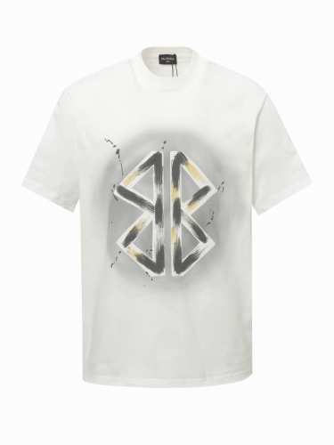 Balenciaga 巴黎世家Logo印花短袖T恤 面料采用巴黎Zp定织定染全棉双纱克重260克布面干净布纹清晰，柔软舒适螺纹釆用定染无色差 水洗效果在通过不同