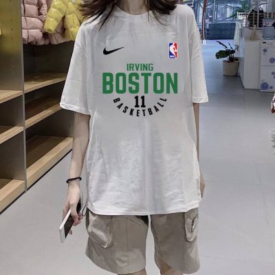 Nba X Nike 波士顿凯尔特人队欧文11号篮球训练服耐克短袖半袖T恤 采用260G双纱100%新疆精梳纯棉面料 采用过肩拉条工艺，百洗不变形！ -采用高端
