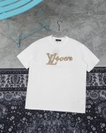 款F30 Lv Louis Vuitton*路易威登新款重工珠片绣短袖T恤 采用原板独家定制280克32支双莎纯棉面料 质感非常柔软舒服 100%区别市场的顶级