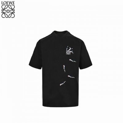 Loewe 罗意威25Ss 企鹅徽标刺绣短袖T恤 前幅经典Logo绣花加上小企鹅刺绣 立体饱满 后幅经典Logo刺绣 高级感十足 定制280克26支纯棉活性面料