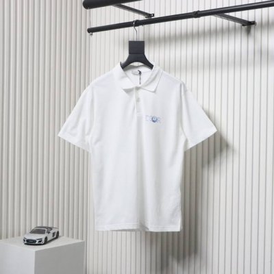 dior 迪奥 25Ss 小蓝猫刺绣Polo短袖选用棉质珠地网眼布打造，定制材质260G长绒棉。衣领为双系统提花定织扁机制成，有弹性，不变形。衣服全部原生布捆边