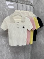 new 小香家25新款领子重工穿珠凹凸纹理翻领半开衫出货 4色 S M L码