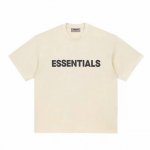 杏色 顶级版本Fear Of God Fog Essentials 复线黑标硅胶男女情侣明星同款宽松纯棉透气短袖T恤 fog宽松的版型设定 喜欢宽松的 正常选择