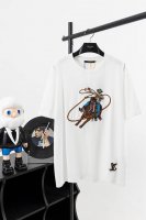 款号L08 Louis Vuitton*路易威登 Lv 24Ss西部牛仔重工全刺绣短袖T恤 原板独家定制260克32支双莎纯棉面料 质感非常柔软舒服 100%区