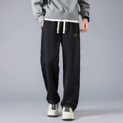 stone Island 石头岛卫裤秋季新款拼接织带休闲裤，百搭神裤，拖地裤， 男女同款 ，舒适百搭，立体裁剪！手感细腻，百搭不挑人！ 颜色：黑色 米白色 藏青
