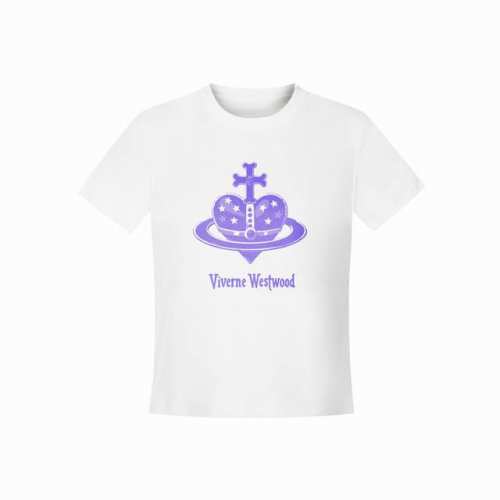 Vivienne West Wood 西天后薇薇安 2025夏季设计款十字架爱心土星字母印花正肩短袖T恤 女款 全网独家纯棉高品质 独家模特图已保护可上平台 款