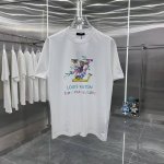 Lv 2025春夏新款短袖T恤 个性印花 男女同款宽松版 S M L Xl Xxl 五个码 黑色 白色 酒红色
