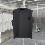 Bal 巴黎世家 2025夏季新款 无袖背心 植绒印花工艺 男女同款宽松版 S M L Xl Xxl 五个码 颜色 黑色 白色 灰色