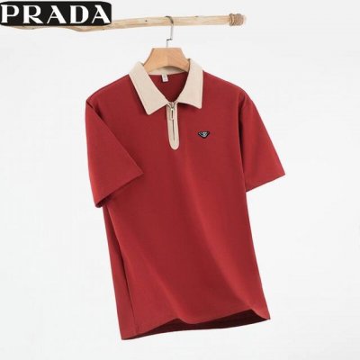 普拉多prada 25新款夏季新款，夏夷定限情半拉链短袖款侣短袖polo衫，男士短袖T恤 如热今销顶的级量流款！高品质220克杜邦索罗那工艺，面光料滑，正夏适季