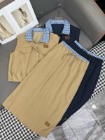 miumi* 25Ss新款格子领马甲外套半身裙套装 贴皮绣花装饰 简约气质 两色三码Sml