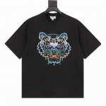 p140 高田贤三Kenzo 虎头刺绣短袖 购入原版对版操作今年新发售的虎头区别往年，26S双纱面料，全棉螺纹 面料洗水，高密度绣花，万针刺绣。定织定染胚布水洗