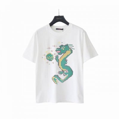 实拍细节图+尺码表 Louis Vuitton 路易 登威 24Ss南瓜拖鞋Logo印花短袖T恤 原版进口定制260克纯棉 高密度螺纹同缸染面料已洗水 宽松版型