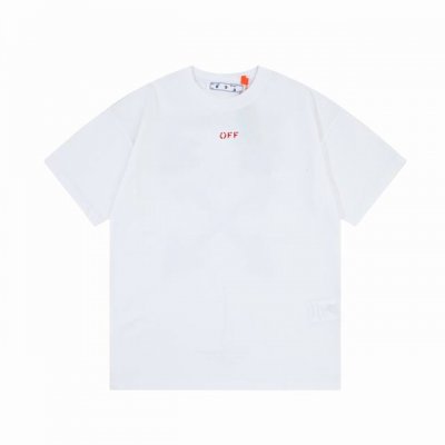 隔天到 Off-White 喷墨 箭头→字母大Logo印花 原版面料 官方同款 短袖T恤 定制260克同缸染面料 手感非常舒服 春夏最新版本 颜色: 白色 尺码