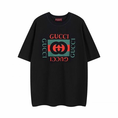 Gucci古驰24Ss 秀款新配色经典拼色字母 印花短袖T恤 购入原版开模打造，全套定制辅料，细节决定成败。 面料：规格采用实打实280G 100%纯棉 定织定