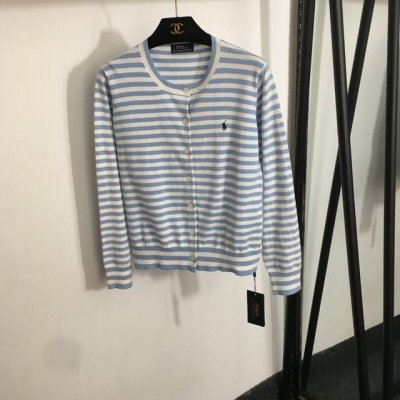 款号20252633 Polo Ralph Lauren拉夫.劳伦新款 马球刺绣条纹长袖针织开衫，蓝色，Sml， M码；肩宽36，胸围100，袖长56，长54